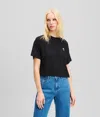 Karl Lagerfeld Ikon Fabric Mixed T-shirt In Black