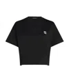 Karl Lagerfeld Ikon Fabric Mixed T-shirt In Black