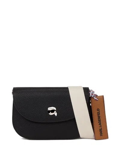 Karl Lagerfeld Ikon Flap Crossbody Bag In Black