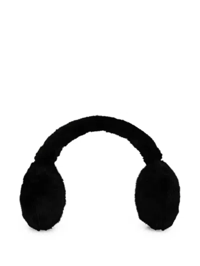 Karl Lagerfeld Ikon Fur Earmuffs In Black