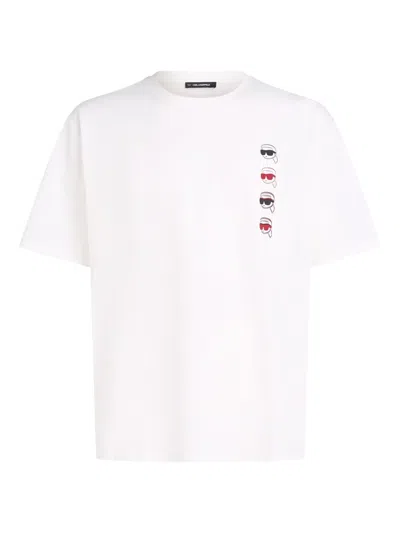 Karl Lagerfeld Ikon Fusion Relaxed-fit T-shirt In White