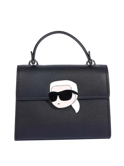 Karl Lagerfeld Ikon Grainy Crossbody In Black