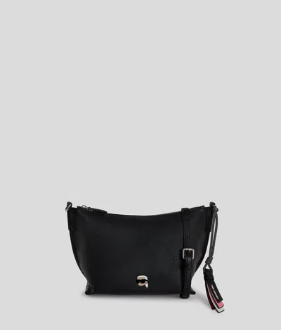Karl Lagerfeld Ikon Grainy Shoulder Bag In Black