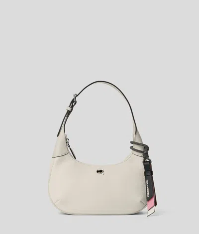Karl Lagerfeld Ikon Grainy Shoulder Bag In White