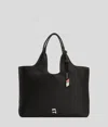 Karl Lagerfeld Ikon Grosse Genarbte Tote-bag In Black