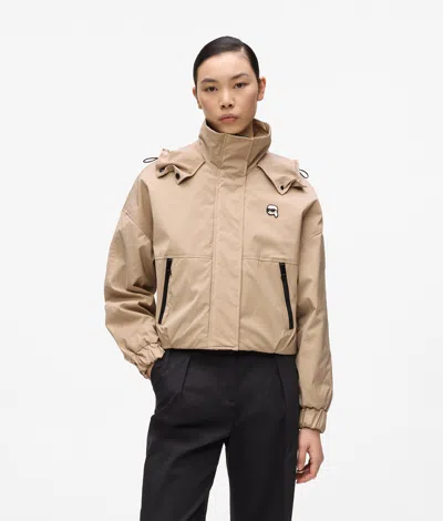 Karl Lagerfeld Ikon Hooded Jacket In Brown
