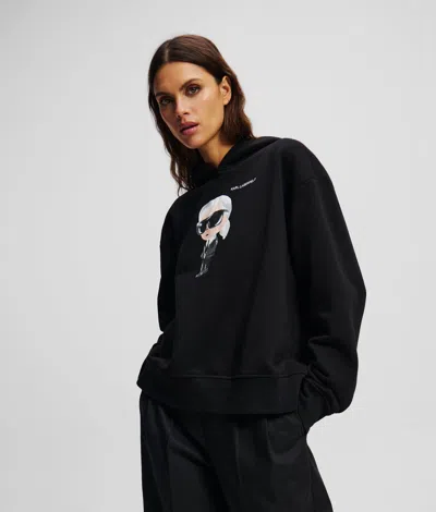 Karl Lagerfeld Ikon Hoodie In Black