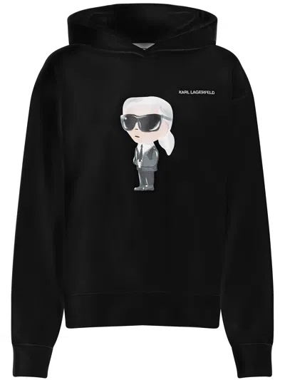 Karl Lagerfeld Ikon Hoodie Black With Long Sleeves