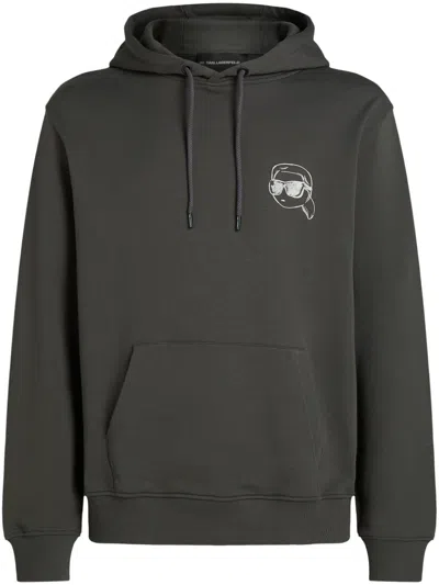 Karl Lagerfeld Ikon Hoodie In Grey