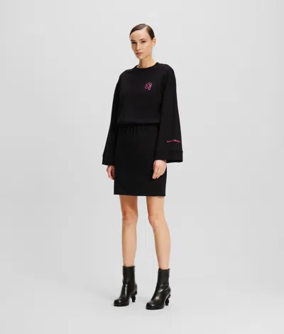 Karl Lagerfeld Ikon Jelly Sweatdress In Black