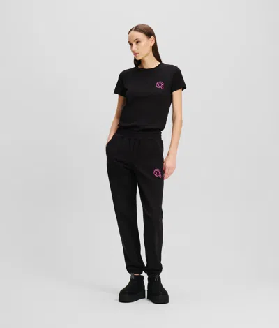 Karl Lagerfeld Ikon Jelly Sweatpants In Black