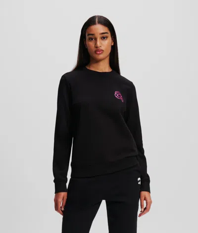 Karl Lagerfeld Ikon Jelly Sweatshirt In Black