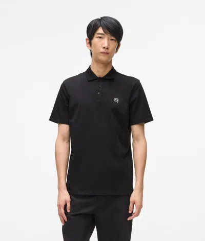 Karl Lagerfeld Ikon Jersey Polo Shirt In Black