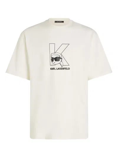 Karl Lagerfeld Ikon K-initial T-shirt In White