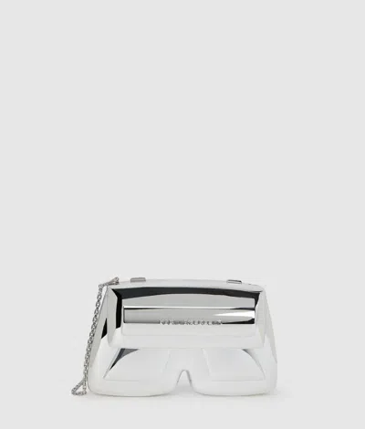 Karl Lagerfeld Ikon K Resin Clutch In Silver