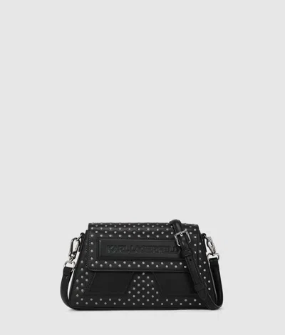 Karl Lagerfeld Ikon K Studded Crossbody Bag In Black