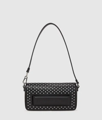 Karl Lagerfeld Ikon K Studded Shoulder Bag In Black