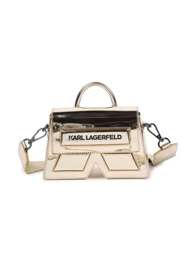 Karl Lagerfeld Kids' Ikon K Tote Bag In Gold