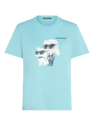 Karl Lagerfeld Ikon Karl And Choupette Graphic-print T-shirt
