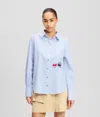 Karl Lagerfeld Ikon Duo Print Shirt In Blue