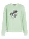 Karl Lagerfeld Ikon Karl & Choupette Sweatshirt In Green