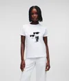 Karl Lagerfeld Ikon Karl & Choupette T-shirt In White