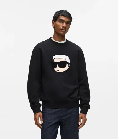 Karl Lagerfeld Ikon Karl Bold Graphic Sweatshirt In Black