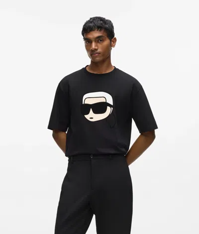 Karl Lagerfeld Ikon Karl Bold Graphic T-shirt In Black