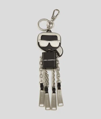 Karl Lagerfeld Ikon Karl Keychain In Black