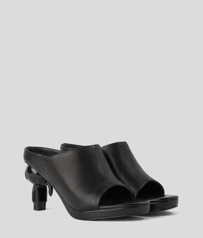 Karl Lagerfeld Ikon Kitten Heeled Sandals In Black