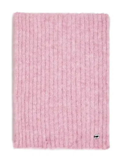 Karl Lagerfeld Ikon Knit Scarf In Pink