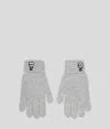 Karl Lagerfeld Ikon Knitted Gloves In Gray