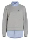 Karl Lagerfeld Ikon Layered Sweatshirt In Gray