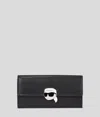 Karl Lagerfeld Ikon Leather Continental Wallet In Black