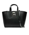 Karl Lagerfeld Ikon Leather Tote Bag In Black