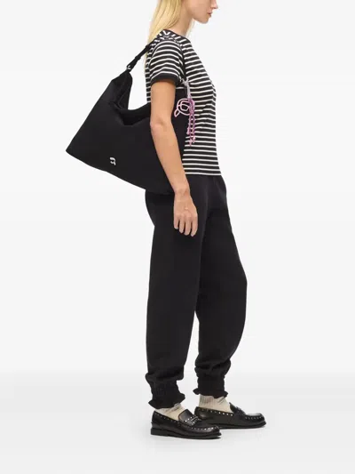 Karl Lagerfeld Ikon Schultertasche Mit Logo-schild In Black