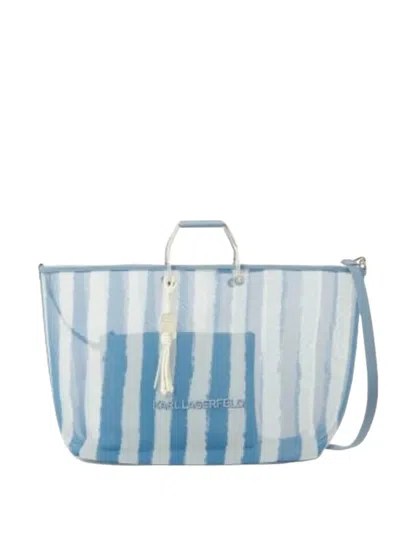 Karl Lagerfeld Ikon Mesh Tote Bag In Blue