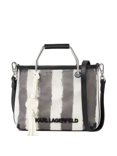 Karl Lagerfeld Ikon Mesh Tote Bag In Gray