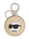 Karl Lagerfeld Ikon Mirror Keychain In Neutrals