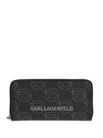 Karl Lagerfeld Ikon Mono Wallet In Black