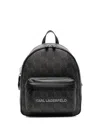 Karl Lagerfeld Ikon Monogram Backpack In Black