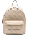 Karl Lagerfeld Ikon Monogram Backpack In Neutrals