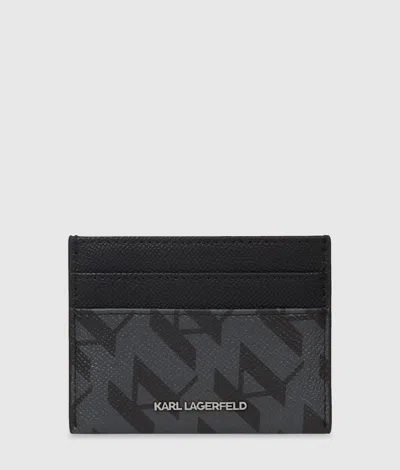 Karl Lagerfeld Ikon Monogram Cardholder In Black