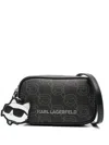 Karl Lagerfeld Ikon Monogram Crossbody Bag In Schwarz