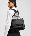 Karl Lagerfeld Ikon Monogram Grosse Schultertasche In Black