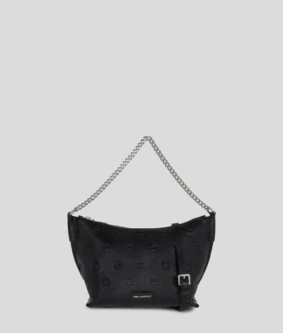 Karl Lagerfeld Ikon Monogram Schultertasche In Black
