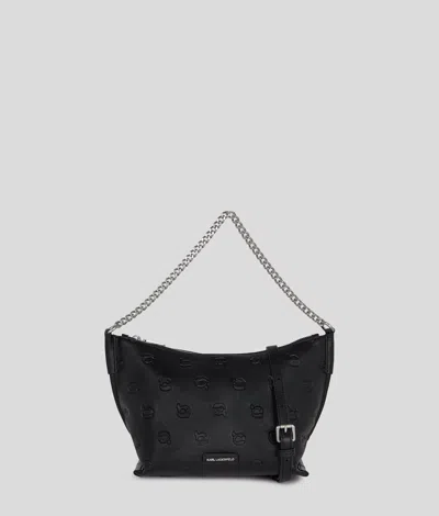 Karl Lagerfeld Ikon Monogram Shoulder Bag In Black