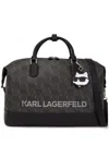Karl Lagerfeld Ikon Monogram Tote Bag In Brown