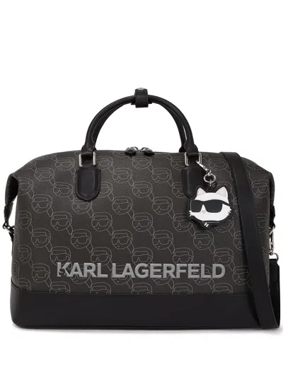Karl Lagerfeld Ikon Monogram Tote Bag In Brown