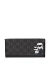 Karl Lagerfeld Ikon Monogram Wallet In Black